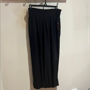 Black wide leg swimsuit coverup